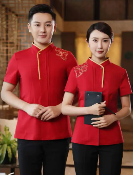 工作服，酒店工作服，紅色酒店工作服，工作服制服